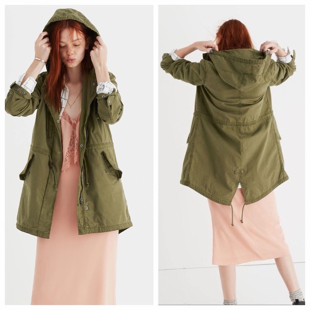 Madewell Olive Utility Jacket with Hood